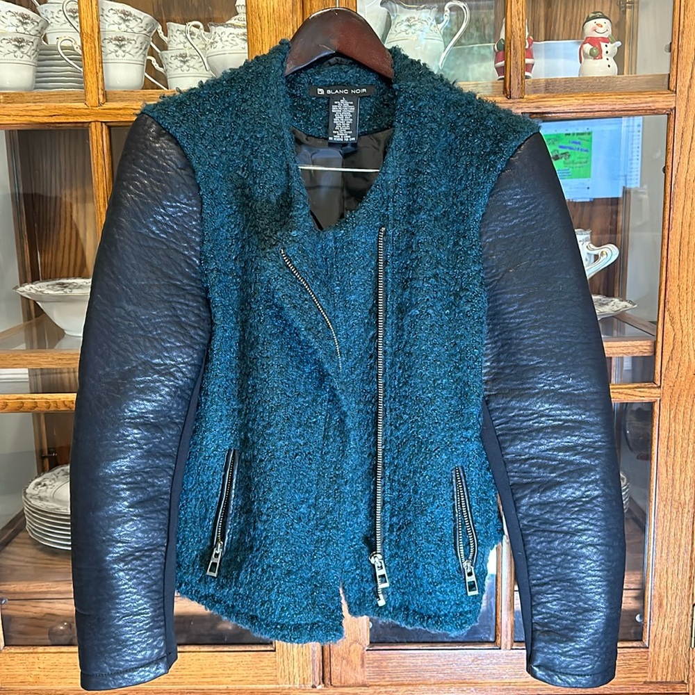 Blanc Noir wool moto jacket